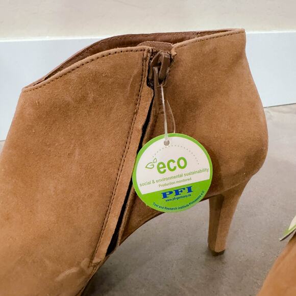 Paul Green Elle Suede Leather Heel Pointed Ankle Fall Boots Tan Brown sz 3.5 NWT - Picture 6 of 13